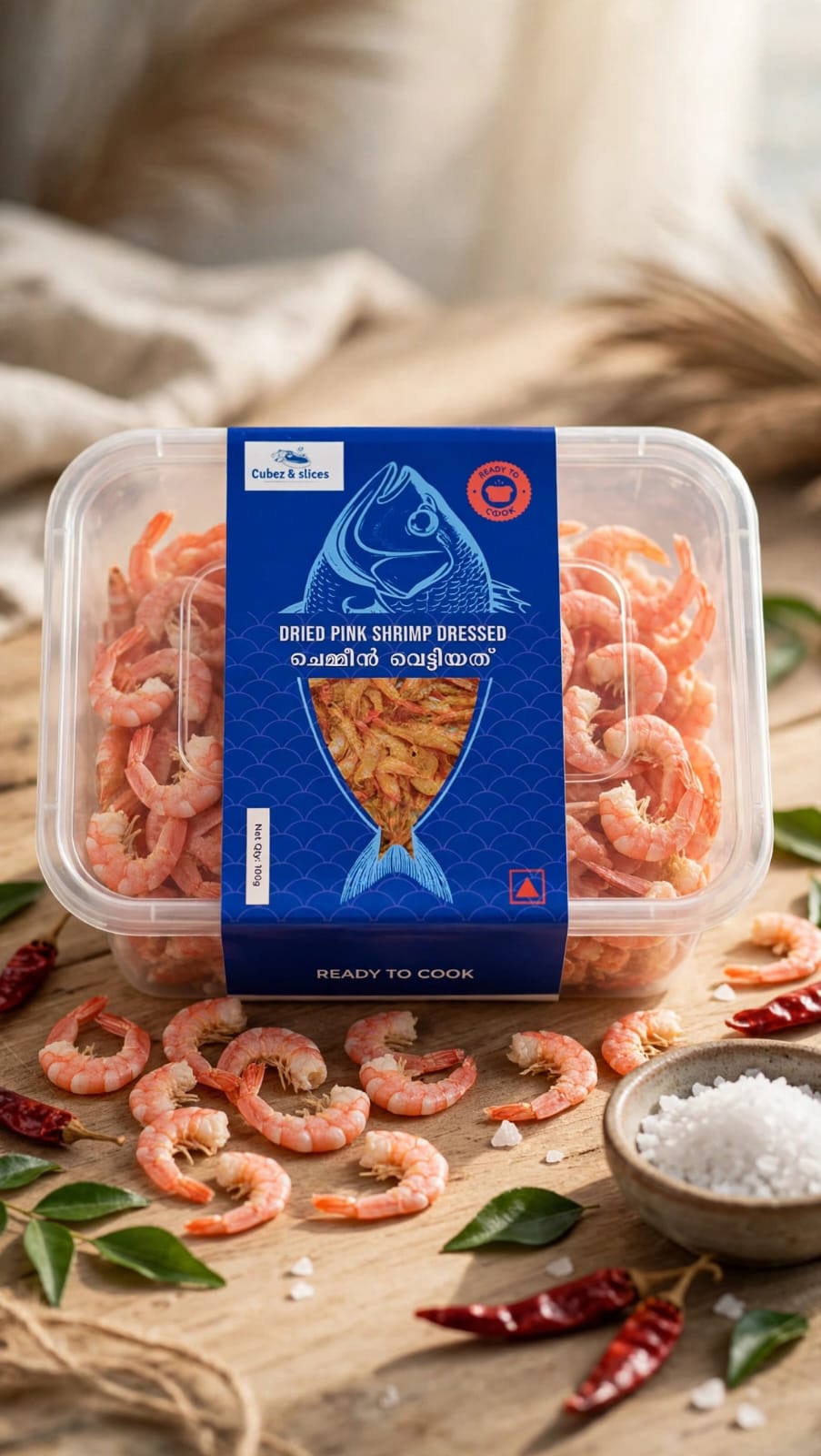 Dried Pink Shrimp Dressed